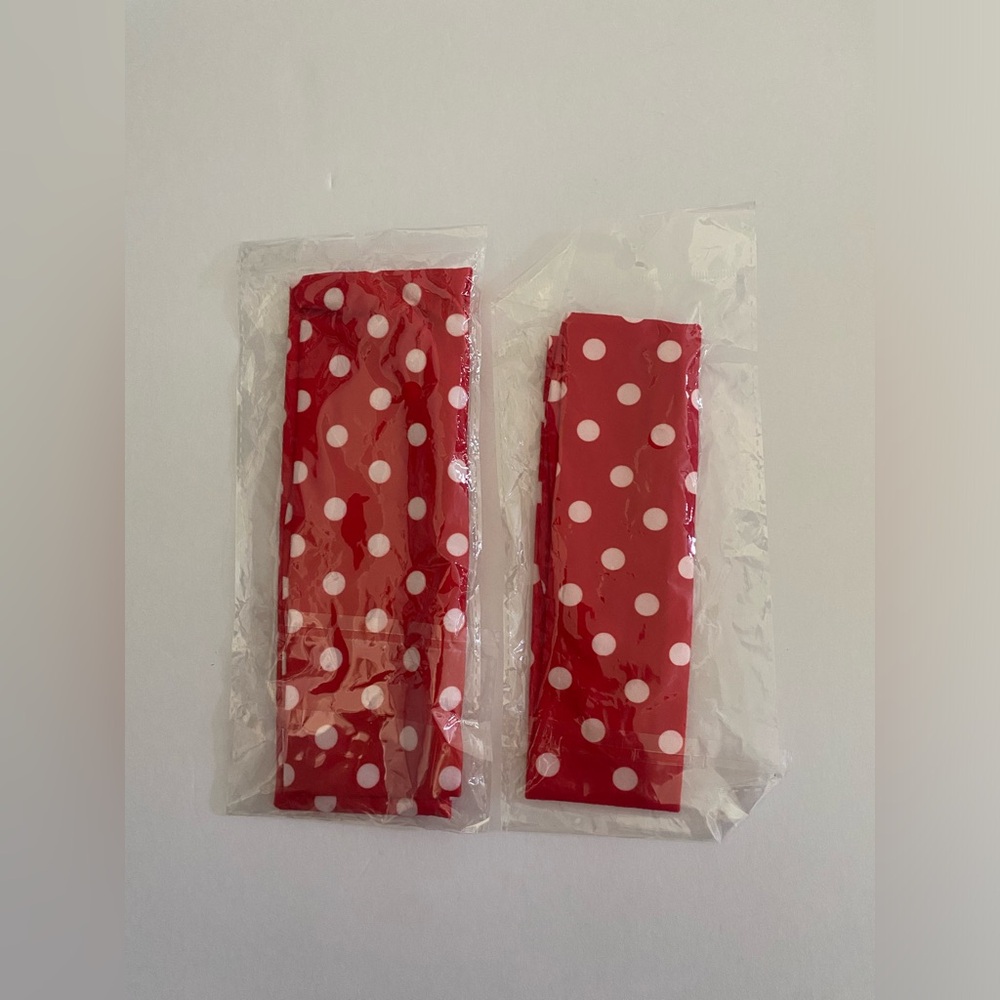 NWT VTG Style Rockabilly Country Mommy And Me Headband Set Red White Dotted - Picture 7 of 10